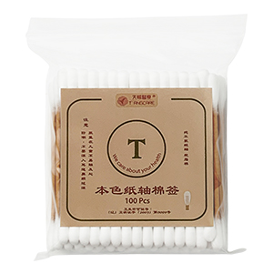 本色水滴棉签100支